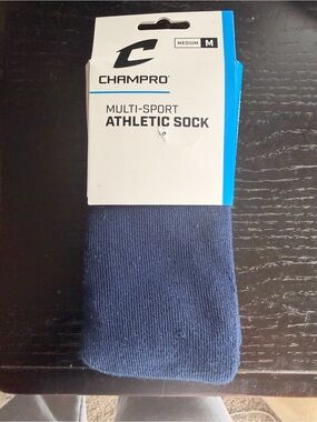 Men's Medium Multi-Sport Athletic Sock - Navy- calf high baseball socks